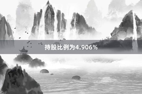 持股比例为4.906%