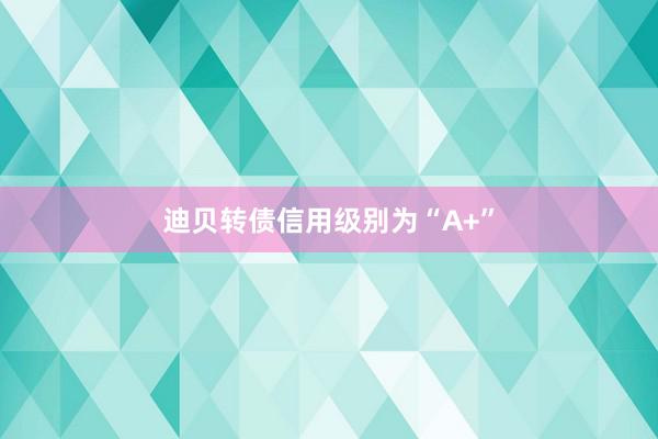 迪贝转债信用级别为“A+”