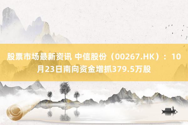 股票市场最新资讯 中信股份（00267.HK）：10月23日南向资金增抓379.5万股