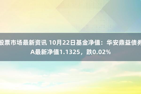 股票市场最新资讯 10月22日基金净值：华安鼎益债券A最新净值1.1325，跌0.02%