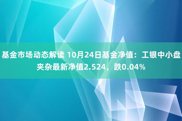 基金市场动态解读 10月24日基金净值：工银中小盘夹杂最新净值2.524，跌0.04%