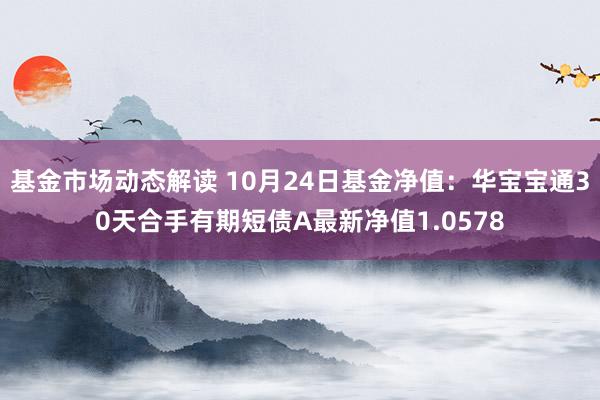 基金市场动态解读 10月24日基金净值：华宝宝通30天合手有期短债A最新净值1.0578