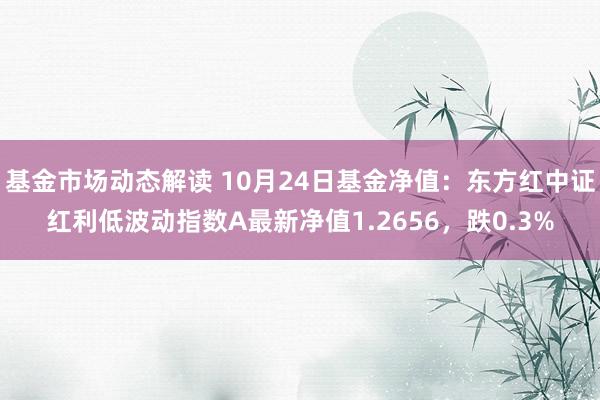 基金市场动态解读 10月24日基金净值：东方红中证红利低波动指数A最新净值1.2656，跌0.3%