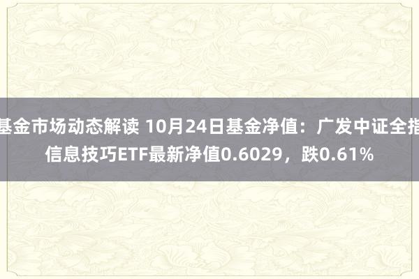 基金市场动态解读 10月24日基金净值：广发中证全指信息技巧ETF最新净值0.6029，跌0.61%