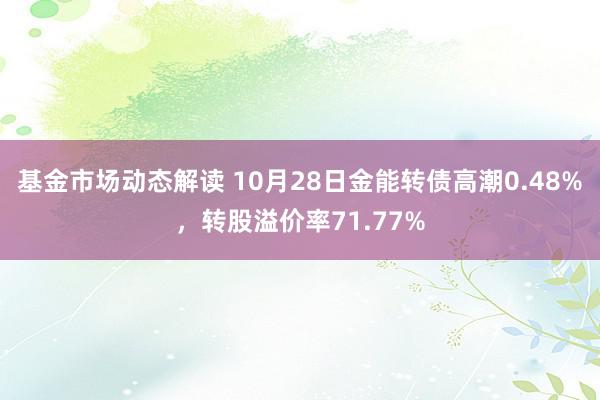 基金市场动态解读 10月28日金能转债高潮0.48%，转股溢价率71.77%