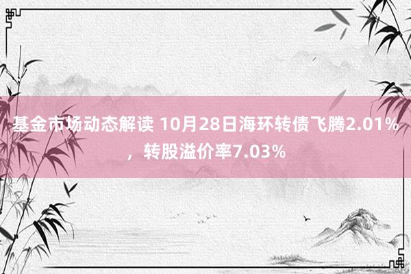 基金市场动态解读 10月28日海环转债飞腾2.01%，转股溢价率7.03%