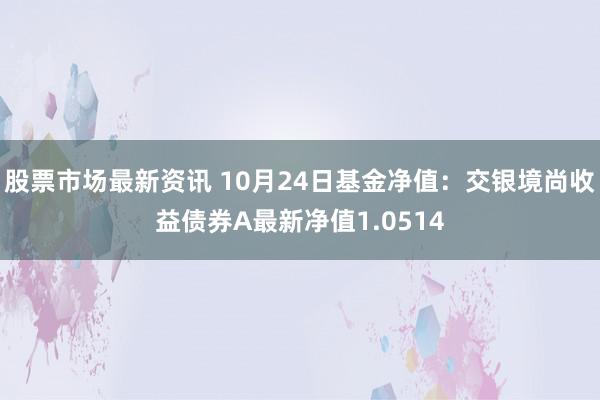 股票市场最新资讯 10月24日基金净值：交银境尚收益债券A最新净值1.0514