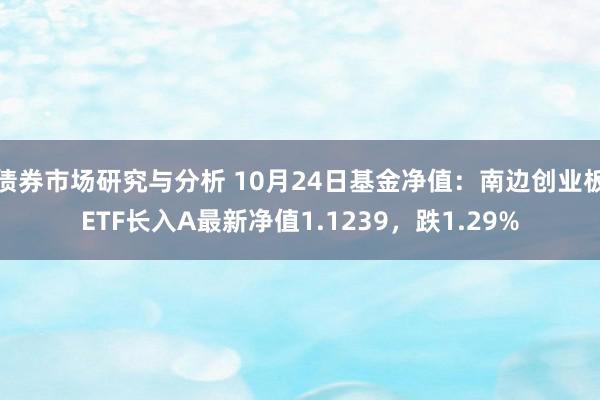 债券市场研究与分析 10月24日基金净值：南边创业板ETF长入A最新净值1.1239，跌1.29%