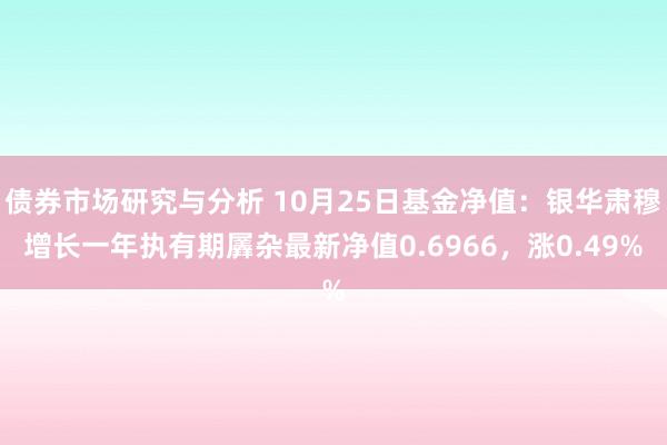 债券市场研究与分析 10月25日基金净值：银华肃穆增长一年执有期羼杂最新净值0.6966，涨0.49%