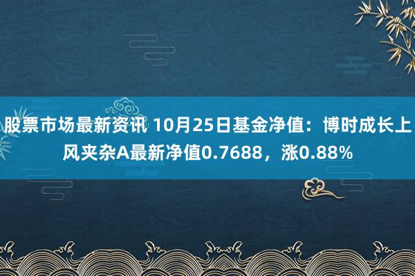 股票市场最新资讯 10月25日基金净值：博时成长上风夹杂A最新净值0.7688，涨0.88%