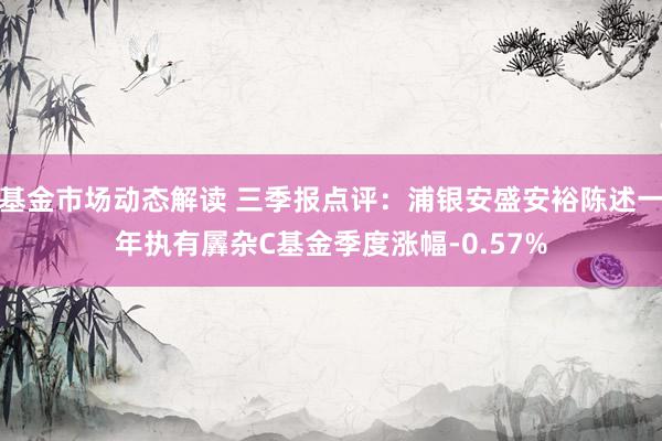 基金市场动态解读 三季报点评：浦银安盛安裕陈述一年执有羼杂C基金季度涨幅-0.57%