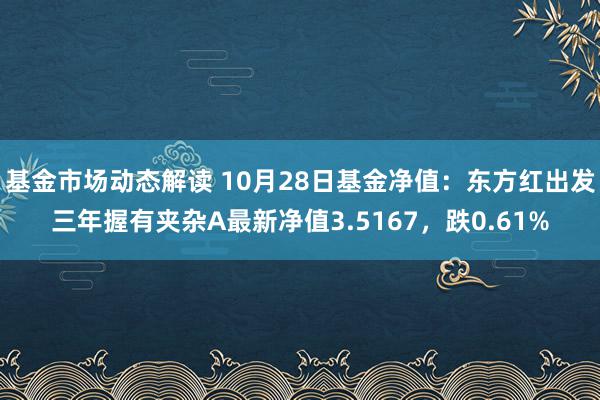 基金市场动态解读 10月28日基金净值：东方红出发三年握有夹杂A最新净值3.5167，跌0.61%