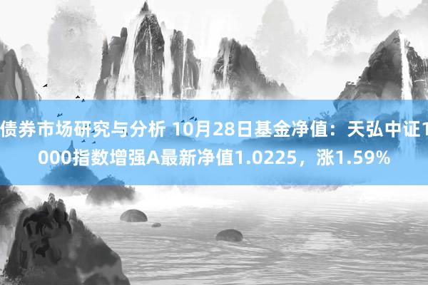 债券市场研究与分析 10月28日基金净值：天弘中证1000指数增强A最新净值1.0225，涨1.59%