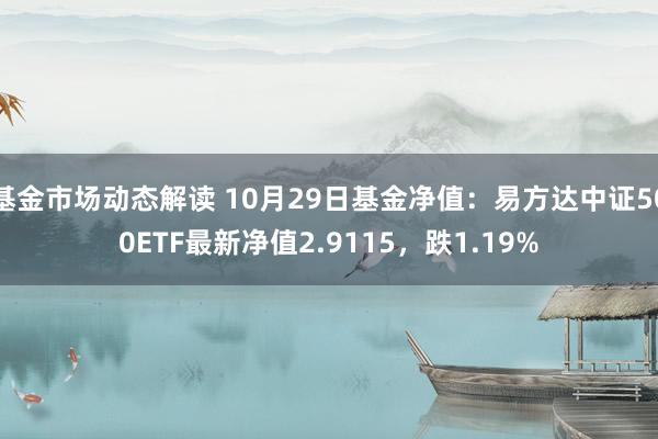 基金市场动态解读 10月29日基金净值：易方达中证500ETF最新净值2.9115，跌1.19%