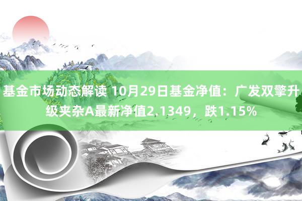 基金市场动态解读 10月29日基金净值：广发双擎升级夹杂A最新净值2.1349，跌1.15%