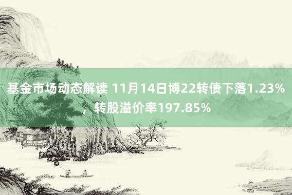 基金市场动态解读 11月14日博22转债下落1.23%，转股溢价率197.85%