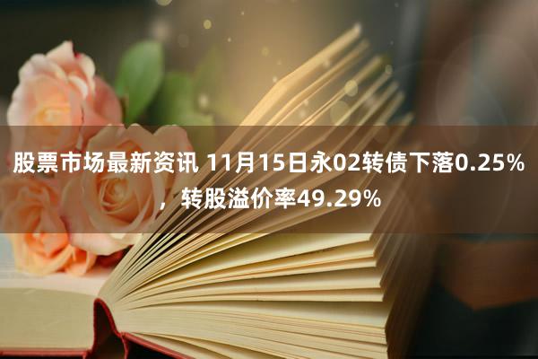 股票市场最新资讯 11月15日永02转债下落0.25%，转股溢价率49.29%