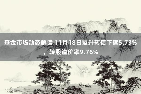 基金市场动态解读 11月18日盟升转债下落5.73%，转股溢价率9.76%