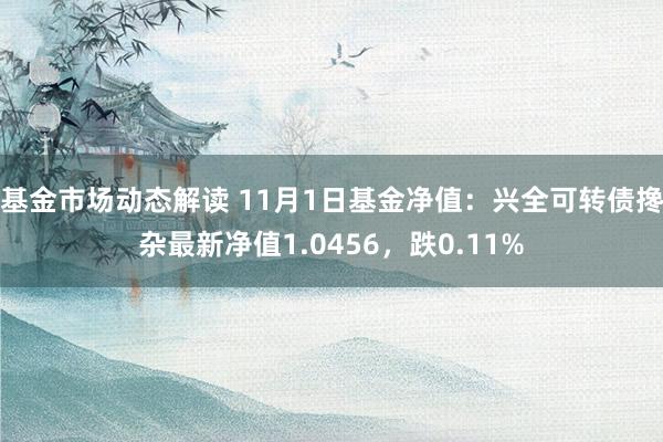 基金市场动态解读 11月1日基金净值：兴全可转债搀杂最新净值1.0456，跌0.11%