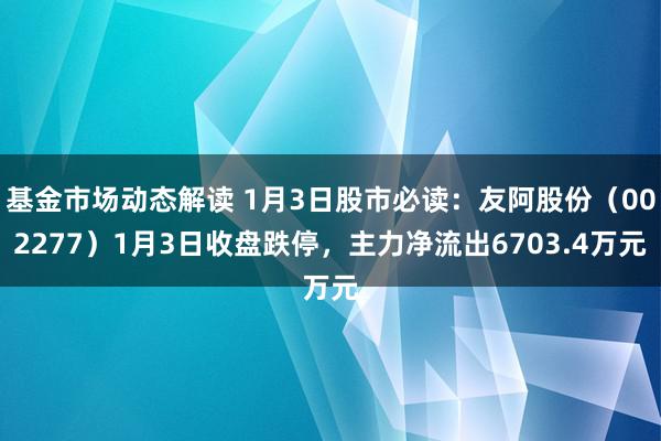 基金市场动态解读 1月3日股市必读：友阿股份（002277）1月3日收盘跌停，主力净流出6703.4万元