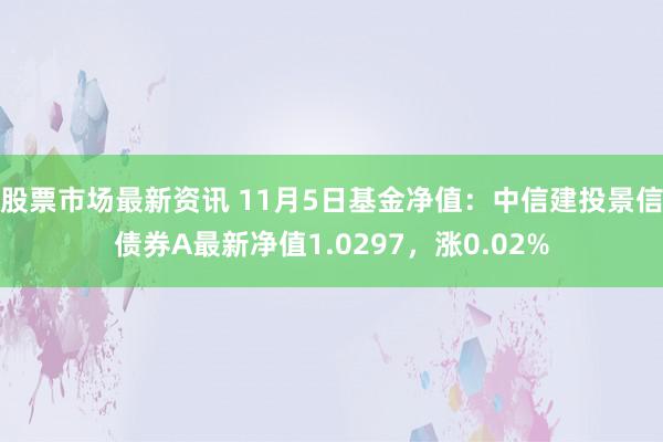 股票市场最新资讯 11月5日基金净值：中信建投景信债券A最新净值1.0297，涨0.02%