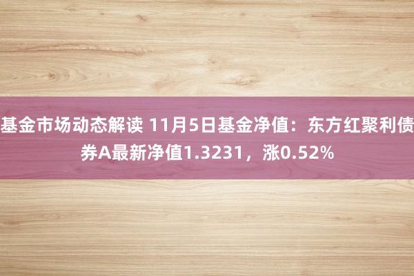 基金市场动态解读 11月5日基金净值：东方红聚利债券A最新净值1.3231，涨0.52%