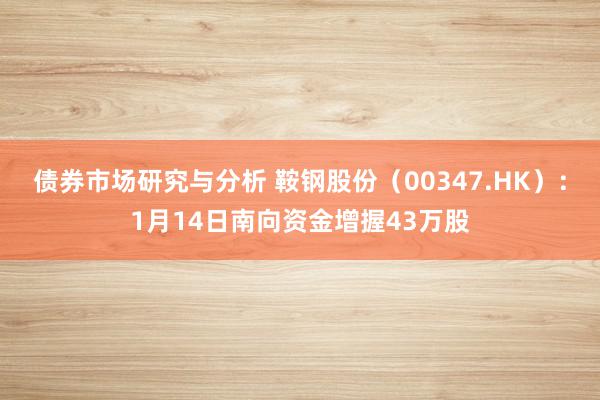 债券市场研究与分析 鞍钢股份（00347.HK）：1月14日南向资金增握43万股