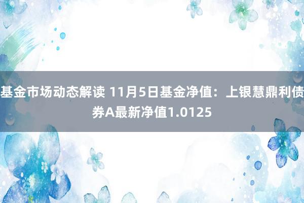 基金市场动态解读 11月5日基金净值：上银慧鼎利债券A最新净值1.0125