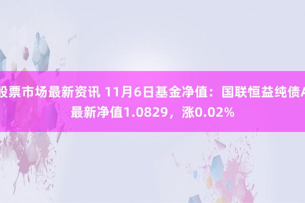 股票市场最新资讯 11月6日基金净值：国联恒益纯债A最新净值1.0829，涨0.02%