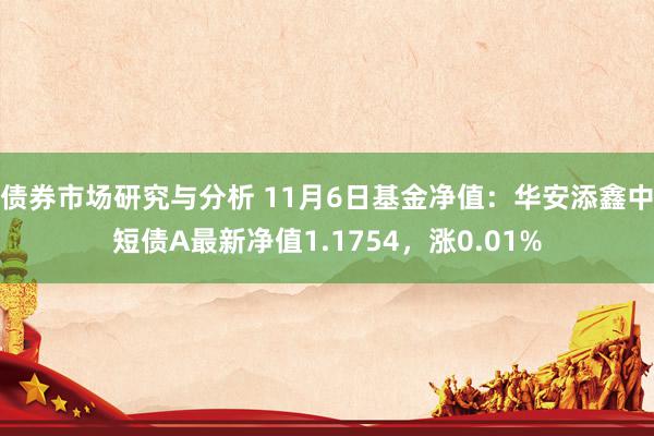 债券市场研究与分析 11月6日基金净值：华安添鑫中短债A最新净值1.1754，涨0.01%