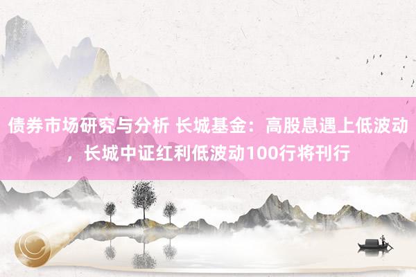 债券市场研究与分析 长城基金：高股息遇上低波动，长城中证红利低波动100行将刊行