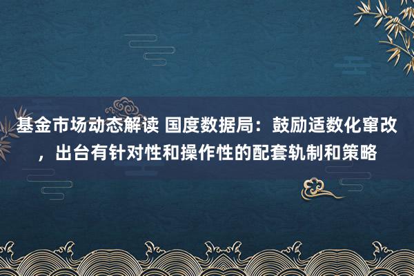 基金市场动态解读 国度数据局：鼓励适数化窜改，出台有针对性和操作性的配套轨制和策略