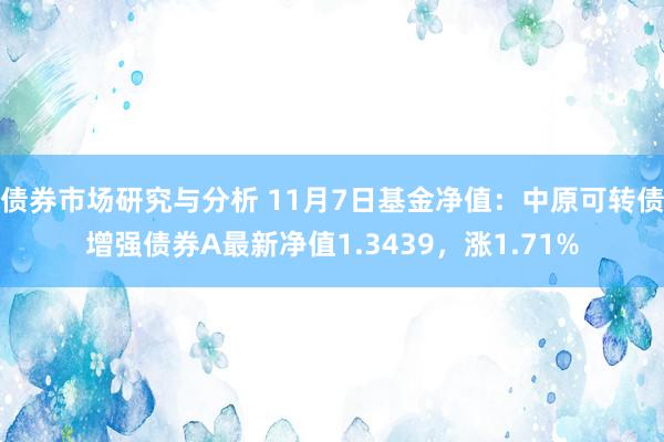 债券市场研究与分析 11月7日基金净值：中原可转债增强债券A最新净值1.3439，涨1.71%