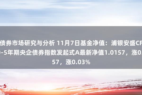 债券市场研究与分析 11月7日基金净值：浦银安盛CFETS0-5年期央企债券指数发起式A最新净值1.0157，涨0.03%