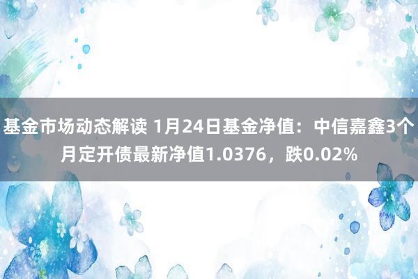 基金市场动态解读 1月24日基金净值：中信嘉鑫3个月定开债最新净值1.0376，跌0.02%