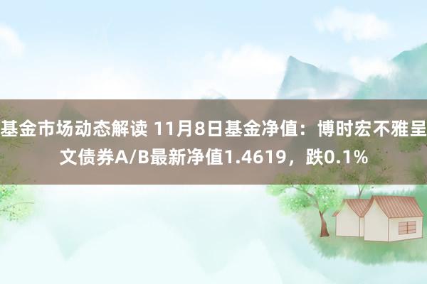 基金市场动态解读 11月8日基金净值：博时宏不雅呈文债券A/B最新净值1.4619，跌0.1%