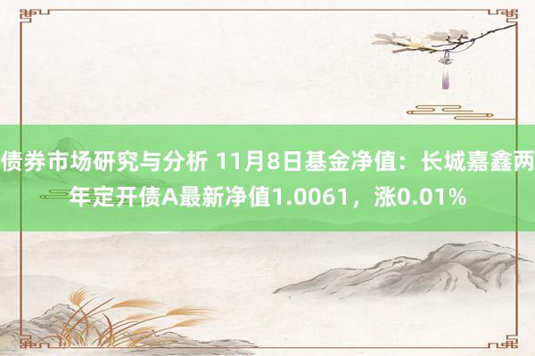 债券市场研究与分析 11月8日基金净值：长城嘉鑫两年定开债A最新净值1.0061，涨0.01%