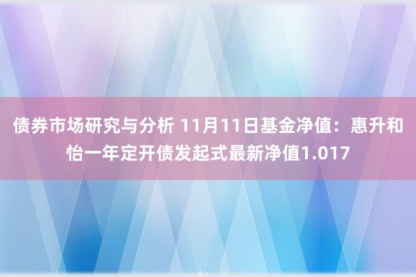 债券市场研究与分析 11月11日基金净值：惠升和怡一年定开债发起式最新净值1.017