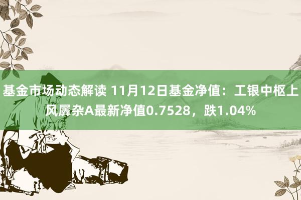 基金市场动态解读 11月12日基金净值：工银中枢上风羼杂A最新净值0.7528，跌1.04%