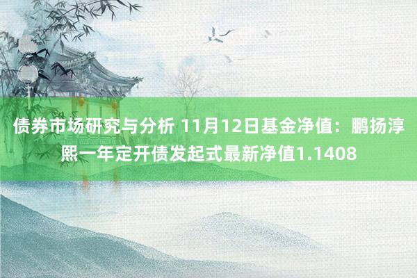 债券市场研究与分析 11月12日基金净值：鹏扬淳熙一年定开债发起式最新净值1.1408