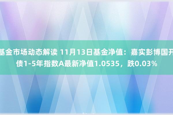 基金市场动态解读 11月13日基金净值：嘉实彭博国开债1-5年指数A最新净值1.0535，跌0.03%