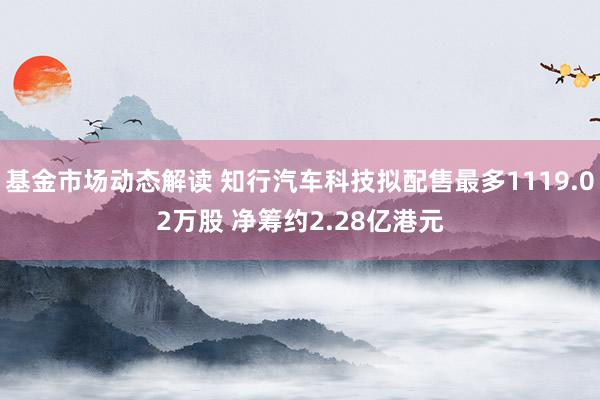 基金市场动态解读 知行汽车科技拟配售最多1119.02万股 净筹约2.28亿港元