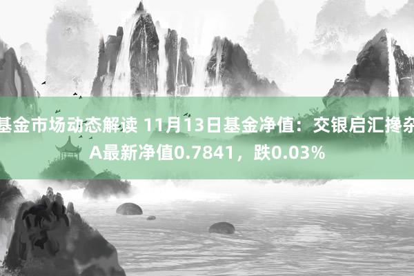 基金市场动态解读 11月13日基金净值：交银启汇搀杂A最新净值0.7841，跌0.03%