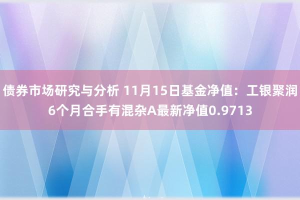 债券市场研究与分析 11月15日基金净值：工银聚润6个月合手有混杂A最新净值0.9713