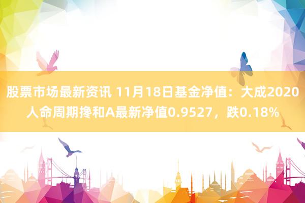 股票市场最新资讯 11月18日基金净值：大成2020人命周期搀和A最新净值0.9527，跌0.18%