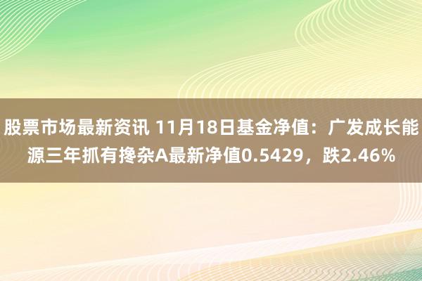 股票市场最新资讯 11月18日基金净值：广发成长能源三年抓有搀杂A最新净值0.5429，跌2.46%