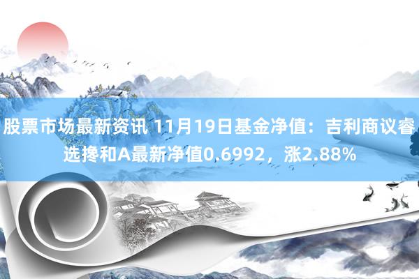 股票市场最新资讯 11月19日基金净值：吉利商议睿选搀和A最新净值0.6992，涨2.88%