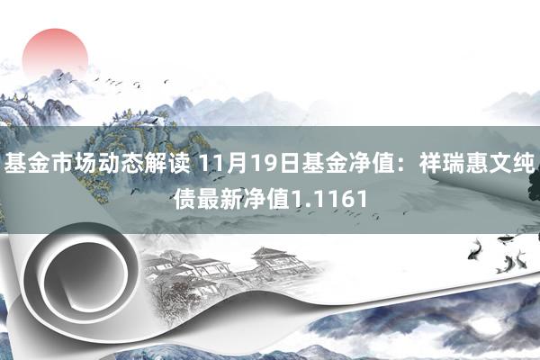 基金市场动态解读 11月19日基金净值：祥瑞惠文纯债最新净值1.1161