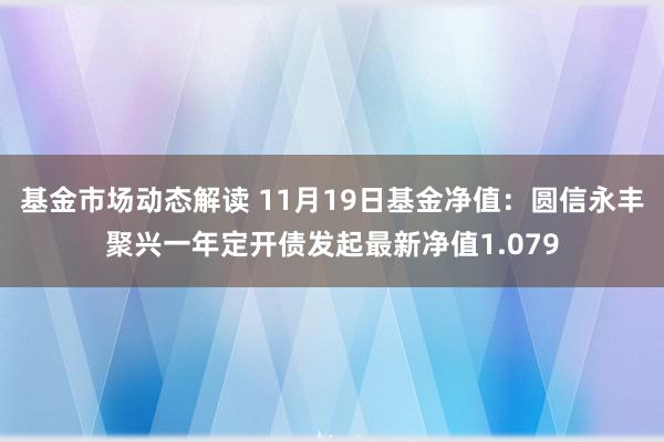 基金市场动态解读 11月19日基金净值：圆信永丰聚兴一年定开债发起最新净值1.079