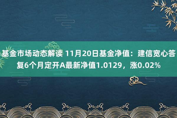 基金市场动态解读 11月20日基金净值：建信宽心答复6个月定开A最新净值1.0129，涨0.02%